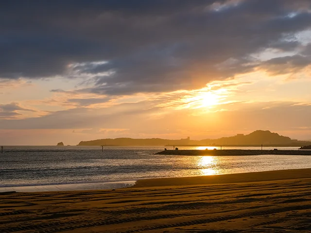 扇ヶ浜の夕景